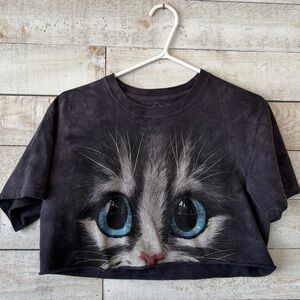 The Mountain Charcoal Tye Dye Cropped Tee